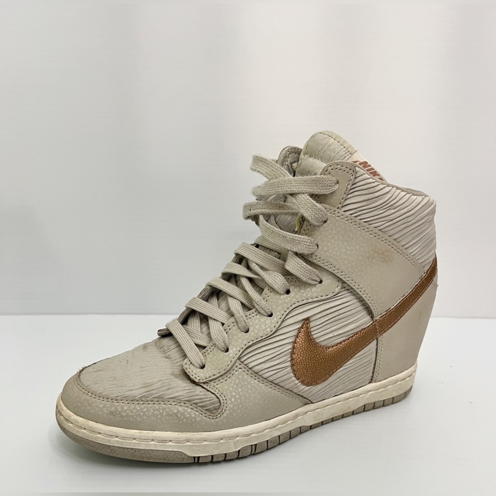 Nike - Dunk Sky Hi Light Bone Metallic Rose Bronze Wedge Shoes Sneakers …